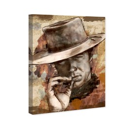 The Oliver Gal Artist Co. People and Portraits Wall Art Canvas Prints 'Cowboy' Home Décor, 24" x 36", Brown, Brown