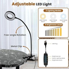 Nightcore Nail Table, Portable Nail Table with Bendable LED Light & Tote Bag, Foldable Nail Table with Electric Dust Collector & 4 Lockable Wheels, Nail Salon Table with Removable Hand Mat