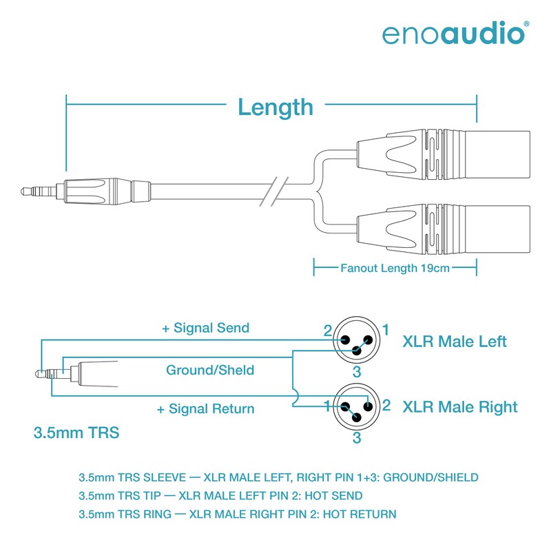 enoaudio Mogami 2534 Quad HiFi Y Audio Cable | Amphenol