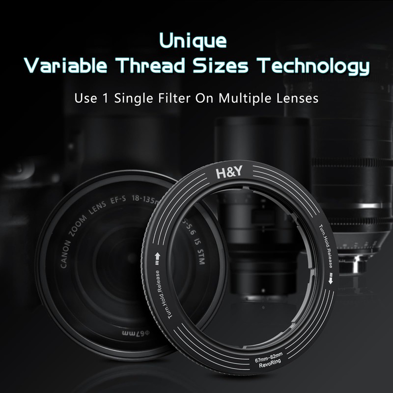 H&Y Step-Up Rings Adapter Variable Step Up Ring Lens Filter