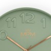 MPM Quality Design Wall Clock, Green, Modern Plastic Clock, Glass,