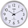 Global Industrial 14" Atomic Wall Clock, Stainless Steel