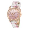 Tikkers Rose Gold Case Flower Printed Butterfly Charm Watch -