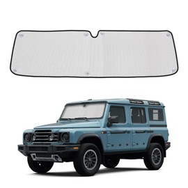 Front Windshield Sunshade for Ineos Grenadier 2020-2024 Accessories, Windshield Sun Shade, Foldable Reflective Sun Visor, Screen Shield Cover UV Blocker Protector HeatShield (Silver)