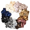 Triko 12 Coleteros de Seda Satinada de 4.5 Pulgadas, Scrunchies