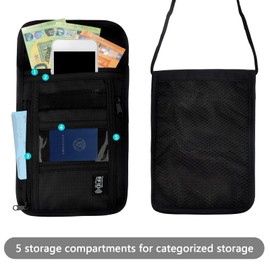 TNSLAND Neck Pouch Unisex Travel Wallet with RFID Protection Waterproof Passport Bag Organiser for Men Women Children Boys Girls Maximum Security for Smartphone and Travel Documents, c, Business