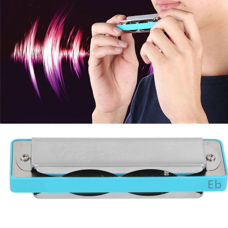 Blues Harmonica 10‑Hole Mouthorgan Eb Key ABS Resin Comb Beginner