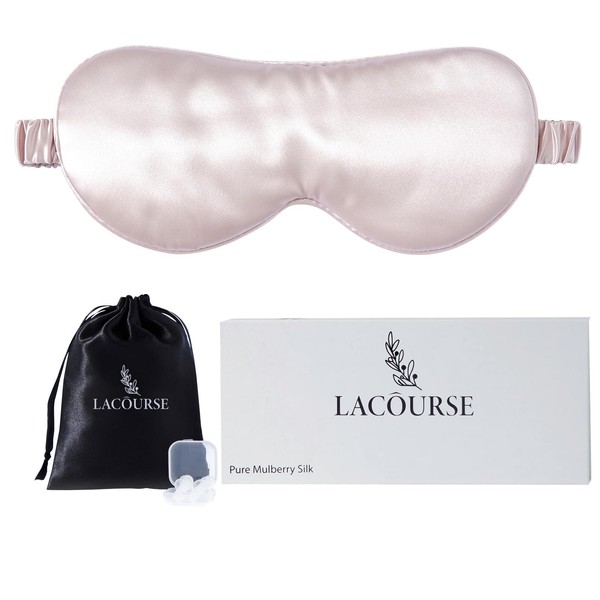 LaCourse 100% Genuine 22Momme Mulberry Silk Eye Mask for Sleeping,