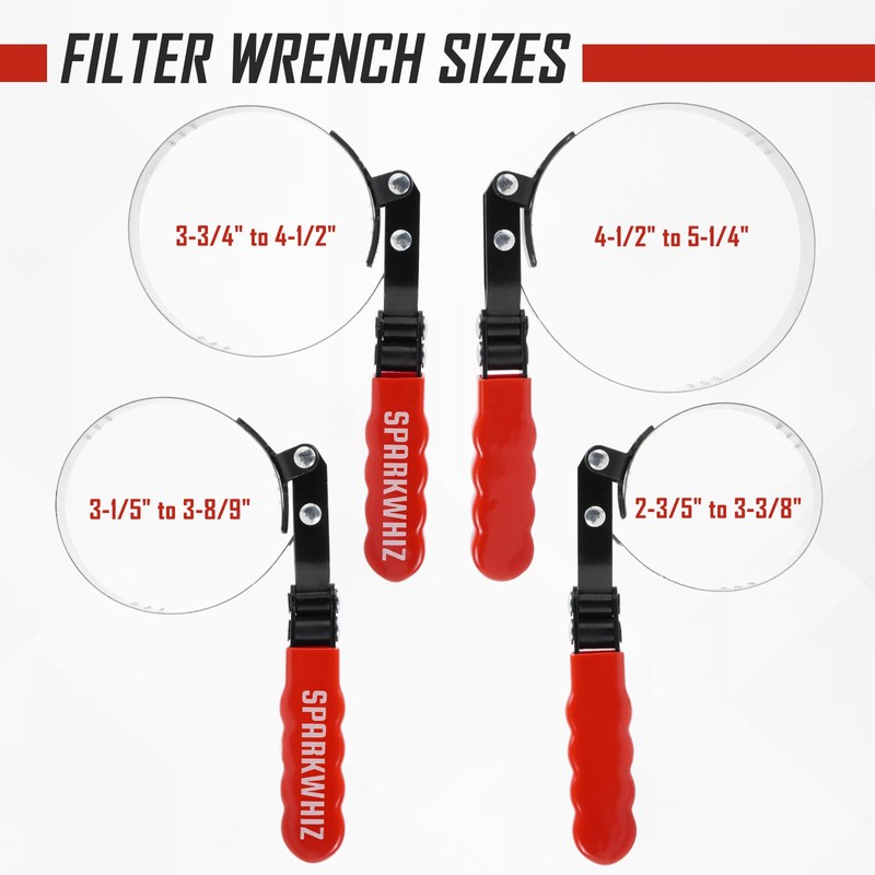 SPARKWHIZ Oil Filter Wrench Set, Oil Filter Removal Tool 2-3/4"