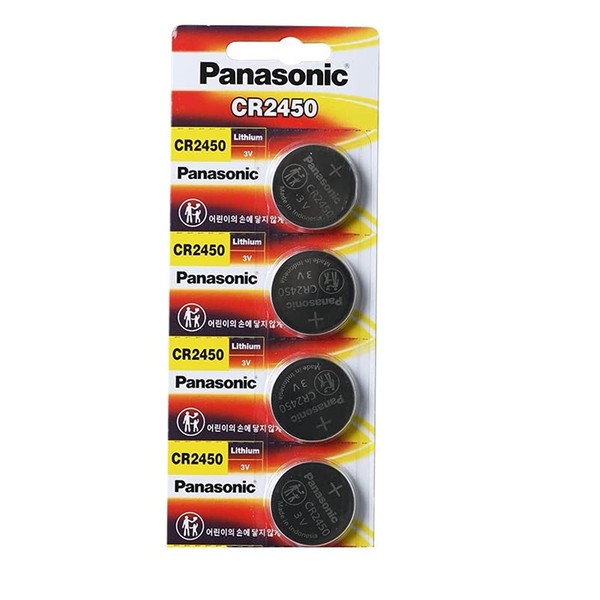 4pcs Panasonic Cr2450 3v Coin Lithium Battery, REMOTE KEYLESS ENTRY