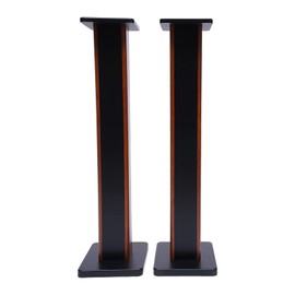 LIAPDG Bookshelf Speaker Stands, Speaker Stands for Surround Sound Studio Monitor Stands for Living Room, Study with Trays & Tool Bag Load-Bearing Capacity about 30Kg/66.13Lbs Sourwood Color