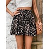 Milumia Women's Ditsy Floral Elastic Waist Skort Ruffle Hem Boho
