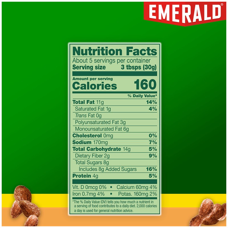 Emerald Nuts Honey Glazed Almonds (1-Pack), 5.5oz Resealable Bag, Kosher