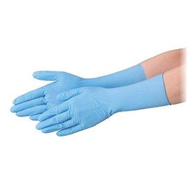 No.529 Standard Nitrile Long Blue Powder Free Nitrile Rubber Gloves, SS Size, 100 Count