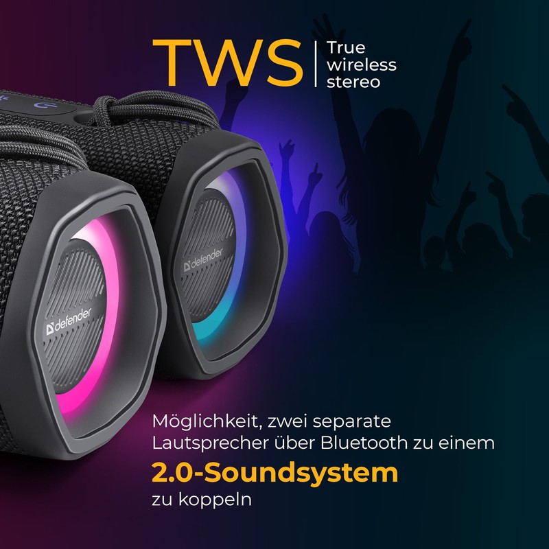 Defender® Enjoy S800 Bluetooth Speaker, 10W, TWS, FM Radio, USB,