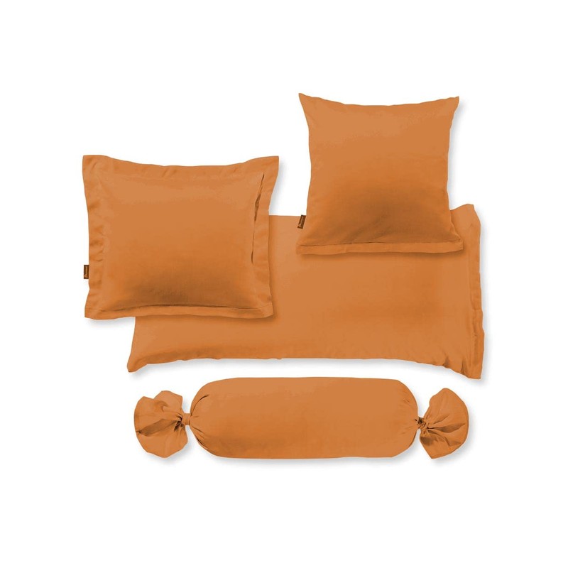 Fleuresse Colours Uni 9100-2044 Bolster Cover Maco Satin Orange 40/15