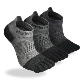 Merino Protect Merino Five Toe Socks For Men and Women Lightweight Coolmax Low Cut Five Finger Ankle Socks For Hiking