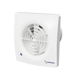 National Ventilation MON-S100HT Monsoon 'Silence' Extractor Fan 4 Inch / 100mm (Humidistat / Timer Model)