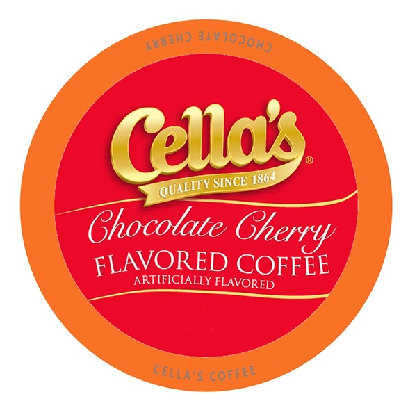 Cella's Chocolate Cherry Coffee Pods, Compatible With 2.0 Keurig K Cup Brewers, 40Count - Cherry Flavored Coffee