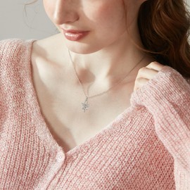 JERWLI Ankh Necklace 925 Sterling Silver Eye of Horus Pendant Antique Egyptian Protection Jewellery Gifts for Women Birthday, Sterling Silver