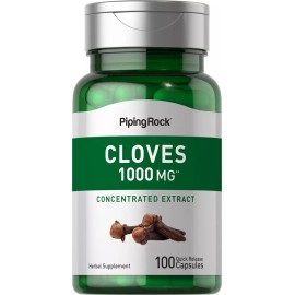 Piping Rock Cloves Capsules | 1000mg | 100 Capsules | Non-GMO Supplement | by Piping Rock