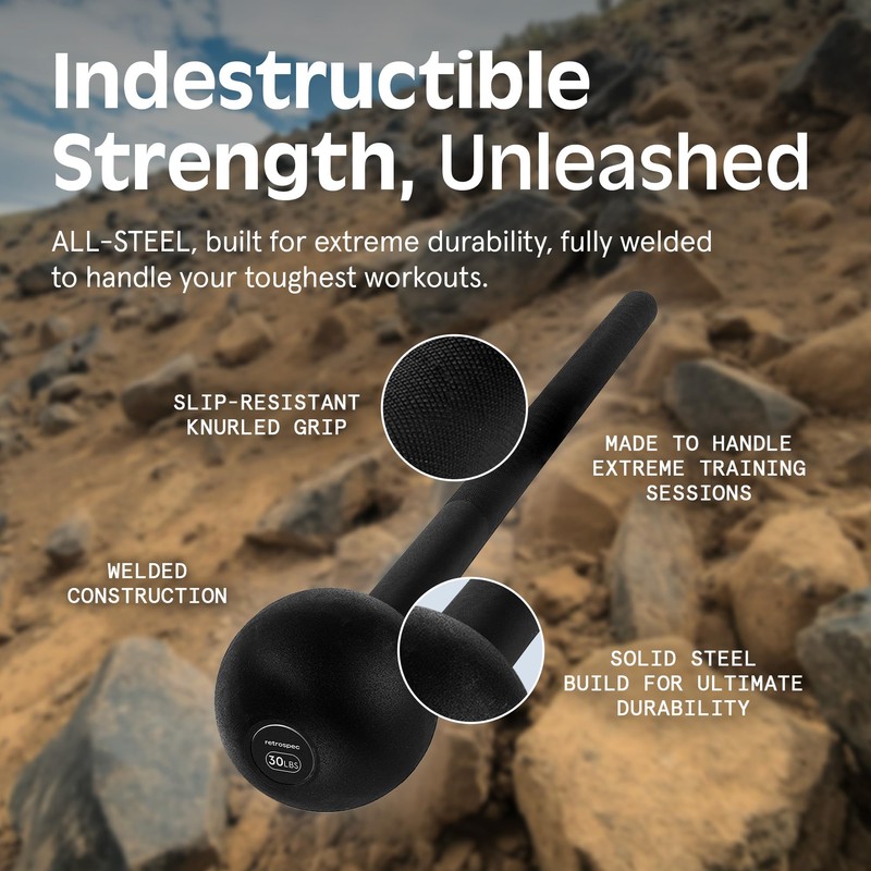Retrospec Steel Macebell 5 to 30lbs for Men & Women