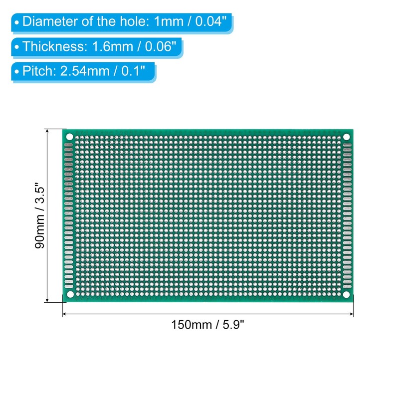 PATIKIL 15 x 9 cm Double Sided PCB Board, 2