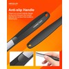 Professional Stainless Steel Nail File with Leather Case, ANIHCANO Curved