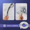 FEVONE Shower Hose 1.5 m Smooth PVC Silver Plastic Shower