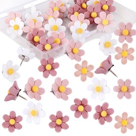 30 Piece Pin Set, Drawing Pins for Cork Board, Thumbtacks, Home Decoration, It Is A Fun Gift for Family, Friends and Colleagues (Pink Series)