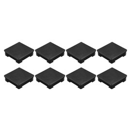 sourcing map 8Pcs Square Plastic Plugs, 70 x 70mm/2.76 x 2.76inch PE Pipe Tubing End Caps for 63-68mm/2.48-2.68inch Square Tube Furniture Chair Leg, Black