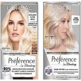 L'ORÉAL PARIS - Whitening Kit - 2 Products - Blonde Platinum Absolu + Care for Patina Blonde Irisé - Preference Le Blonding