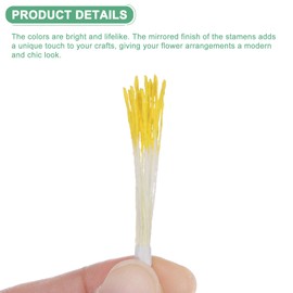 M METERXITY 200-Pack Artificial Flower Stamen Kit, Mini Double Heads Flower Stamens Pistil, Stamens for Flower Making/Craft DIY Wreaths/Wedding Floral Arrangements [Yellow]