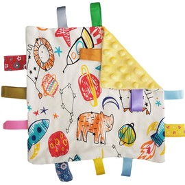 Tags Blanket, Tag Comforter Security Blankets with Colorful Tags, Infants Toddlers Plush Tag Blanket Newborn Baby Gift,Yellow Comforter Blanket