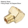sourcing map Brass Hose Fitting Elbow 45 Degree Angle Hose