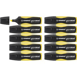 STABILO GREEN BOSS - Highlighter - Pack of 10 - Yellow
