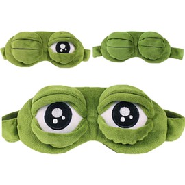 HENWUBEI 3D Funny Frog Eye Sleep Mask - Adjustable Lightproof & Breathable for Travel/Office,Elastic Band Fits All Ages, Interesting for Adults & Kids