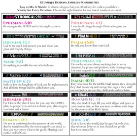 OOHGLITZ Bible Verse Bracelets – 12-Pack Jesus Scripture Christian Rubber Bracelets, Christian Gifts for Men & Women – Recessed Ink-Engraved Design, Classic Black