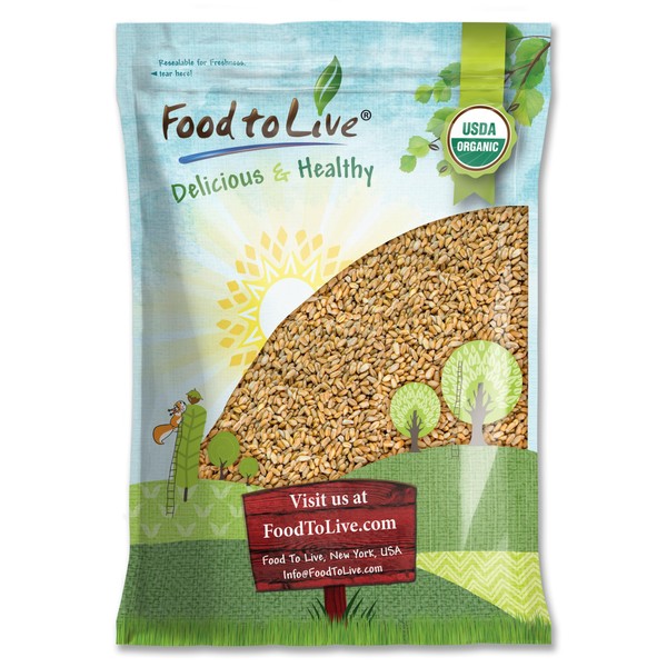 Food to Live Organic Hulled Barley, 15 Pounds – Non-GMO,