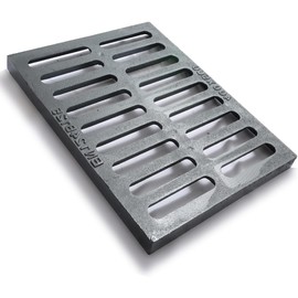 Cast Iron Drain Grate, 16 * 20in Outdoor Drain Cover, B125 Class Ductile Iron Channel Drainage Grates, Heavy Duty Sewer Grate,Black Rectangle Drain Grate for Yard,Driveway,Concrete Floor.