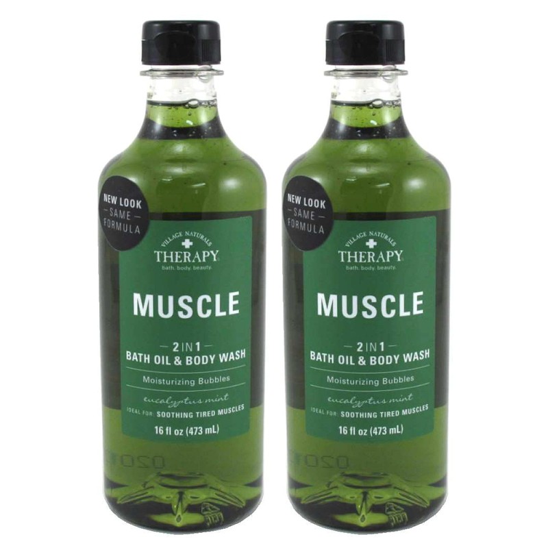 Village Nat. Bath Oil & Body Wash 2In1 Muscle 16