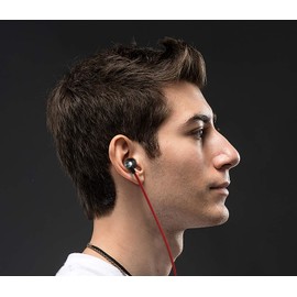 Betron DC950 In-Ear Headphones, Wired Earphones with Deep Bass, 3.5mm Jack, 11.5mm Driver, Ergonomic Design, Passive Noise Isolation, Tangle-Free Cable, and Sweatproof Build, Black
