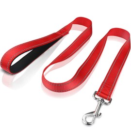 FunTags 6FT /4FT Reflective Nylon Dog Leash with Soft Padded Handle for Training,Walking Lead for Large, Medium & Small Dogs