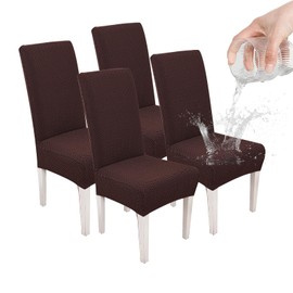 TIANWOWO Parsons Dining Chair Cover, Detachable Sofa Chair Cover, Retractable Chair Cover (4, Coffee)