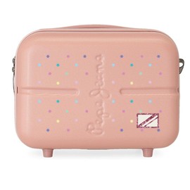Pepe Jeans Carina Adaptable Toiletry Bag with Pink Shoulder Strap 29x21x15 cms Rigid ABS 9.14L 2.52 kgs