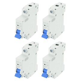 MECCANIXITY 4Pcs Miniature Circuit Breaker 1P 16A AC 110V DZ47-63 DIN Rail Mount Disconnect Switch Circuit Breaker Protection Thermal Magnetic Trip for Short Circuit Protection, Overload Blue