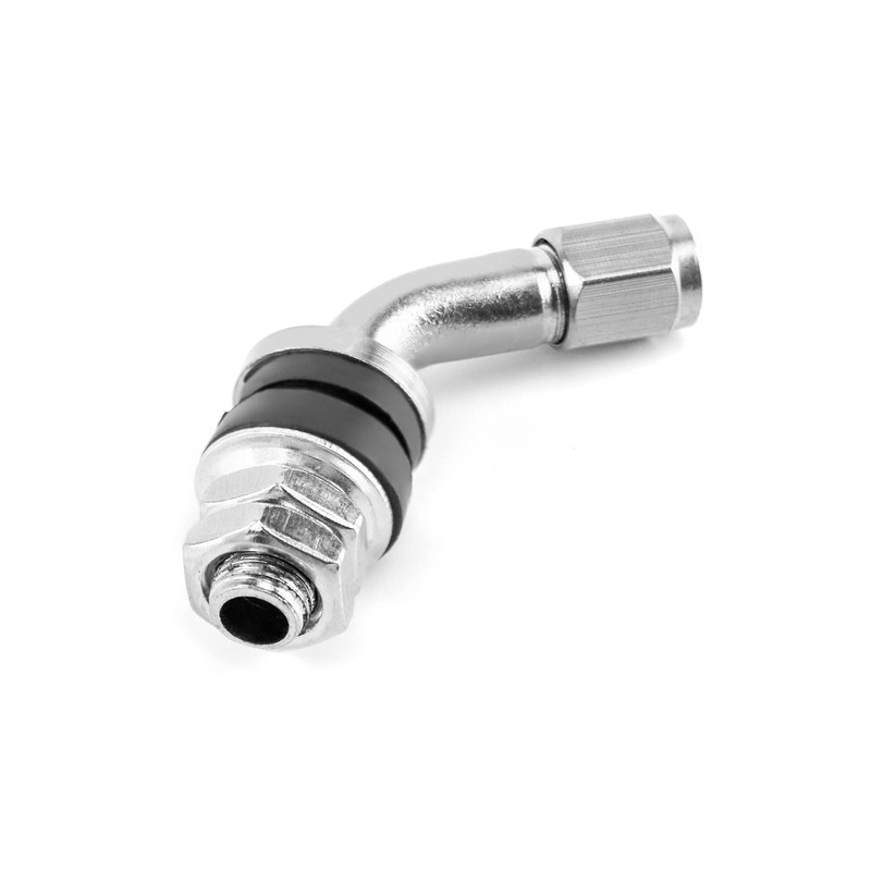 QWORK Tire Valve Stem, 4Pcs 45 Degree Angled Bolt-in Valve