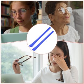 TIXIPEM Soft Glasses Ear Cushion [8 Pairs]-Silicone Eyeglasses Temple Tips Sleeve Anti-slip Eyeglass Ear Grips Use for Behind the Ear -[Blue] Comfort Glasses Retainers