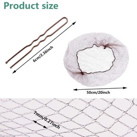 Haarnetz, unsichtbare Haarnetze für 25 Stück und 30 Haarnadeln in U-Form, unsichtbare Haarnetze mit elastischem Rand, für Mädchen zum Befestigen von Perücken und Dutt