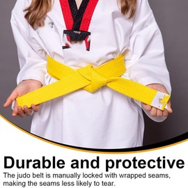 COYUN 1 x 220 cm Yellow Taekwondo Belt, Judo Belt, Judo Karate Belt, Martial Arts Karate, Judo Taekwondo Belts, Professional Karate Aikido Belt for Children and Adults, Martial Arts Belt